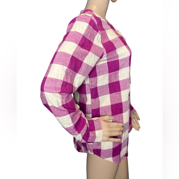 Lucky Brand Women's Plaid Flannel Long Sleeve Button Up Pink Blouse Sz Small - Picture 4 of 8
